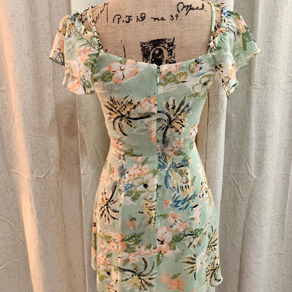 Reformation Floral Green Mini Dress - Picture 5 of 15